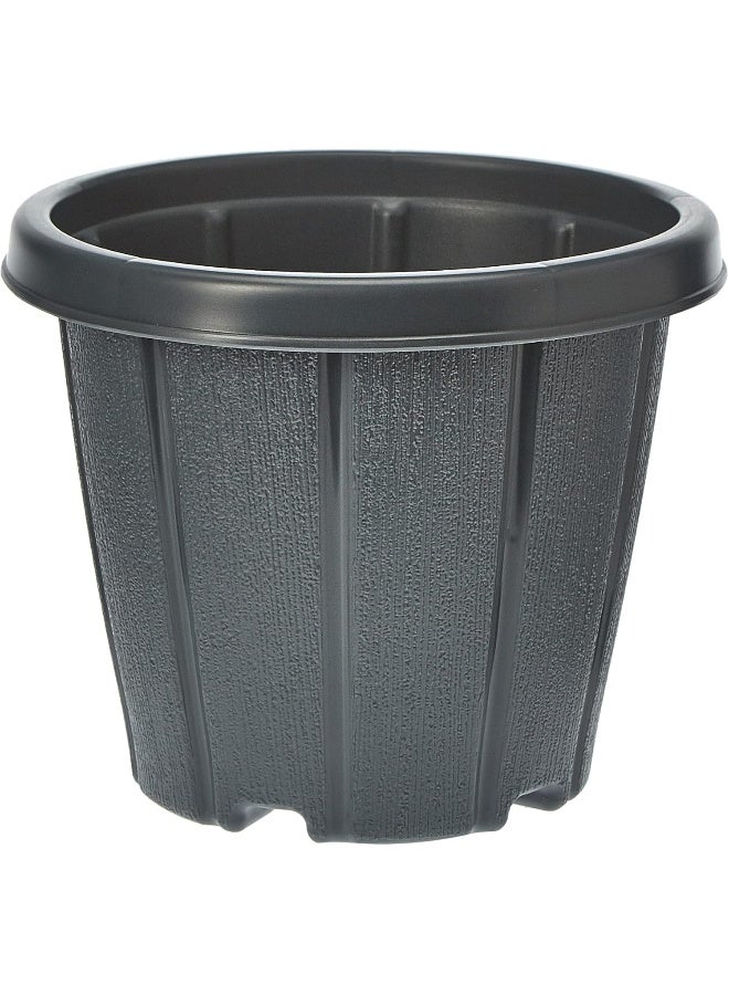 Cosmoplast Plastic Cedargrain Round Flowerpot 6  With Tray Cool Grey  - Image 4