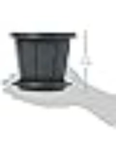 Cosmoplast Plastic Cedargrain Round Flowerpot 6  With Tray Cool Grey  - Image 2