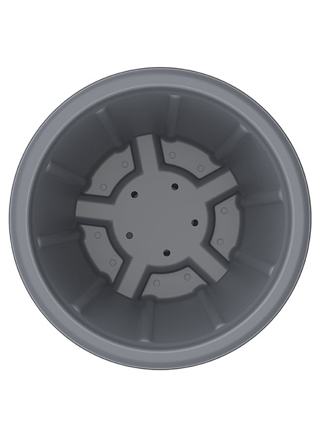 Cosmoplast Cedargrain 14" Plastic Flowerpot With Tray (Grey)- 38 x  38 cm Cool Grey  - Image 3