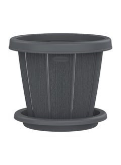كوزموبلاست سيدارجران 16 "وعاء الزهور مع صينية رصاصي  - Image 1