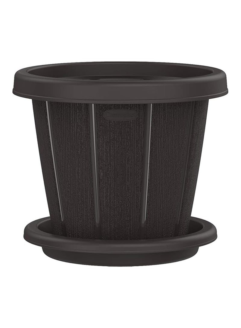 كوزموبلاست سيدارجران 16 "وعاء الزهور مع صينية رصاصي  - Image 3
