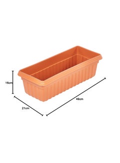 Cosmoplast Plastic Exotica Planters Small 16x49x21cm With Tray (Terracotta) Terracotta 16x49x21cm  - Image 3