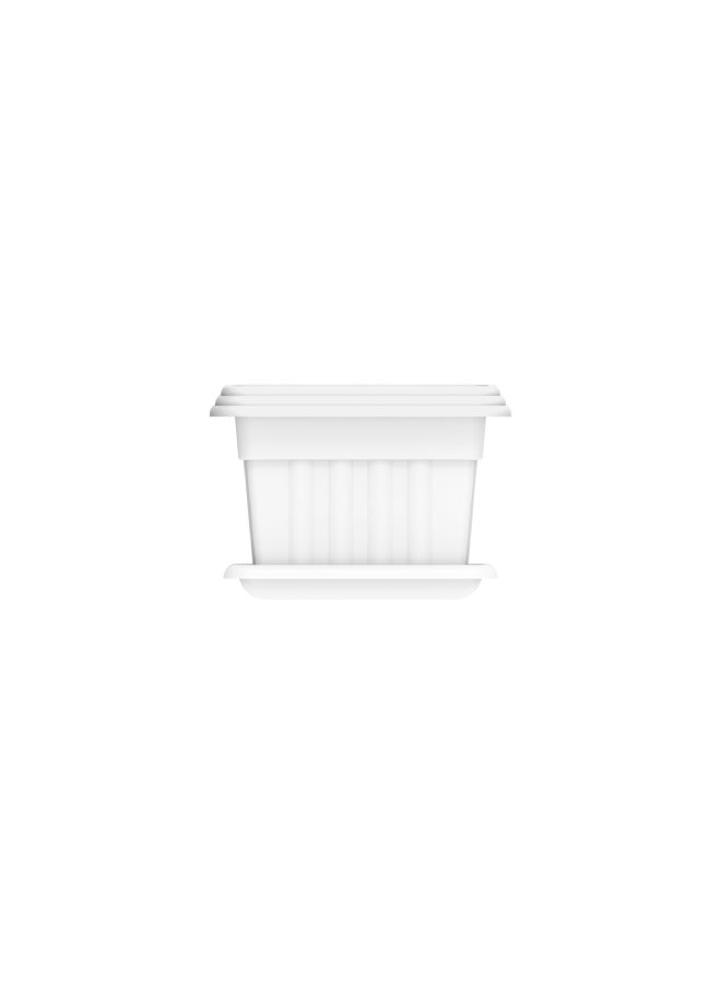 Cosmoplast 19" Small Exotica Planter With Tray (White) White  - Image 3