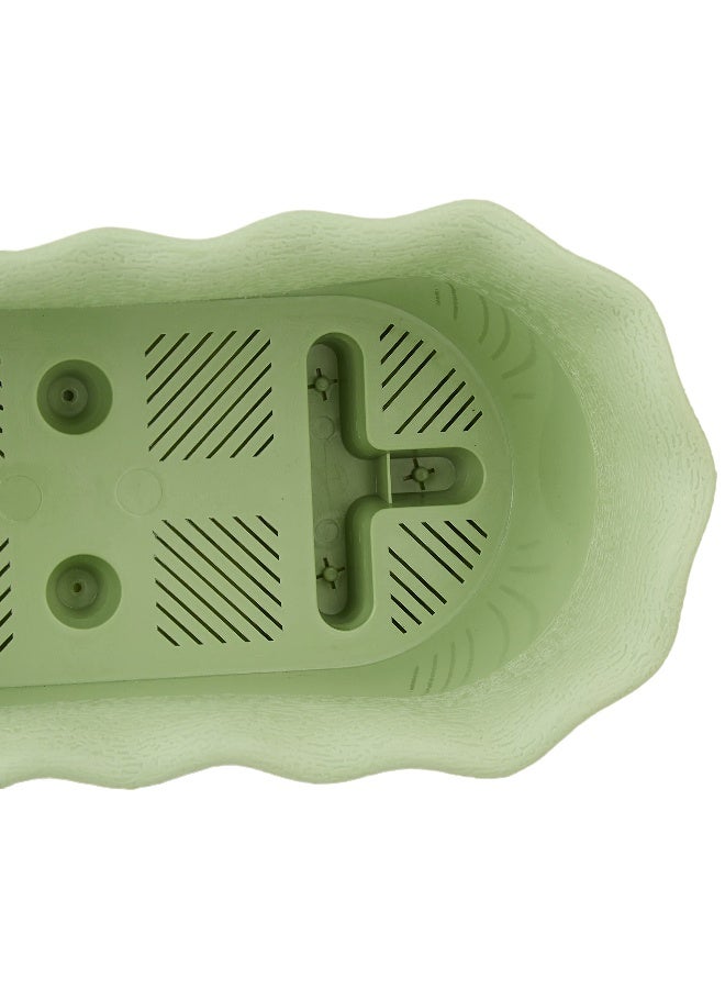 Cosmoplast - 15" Plastic Oval Planter With Tray- (Green) Green 15inch - Image 1