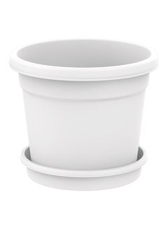 Cosmoplast 14" Flower Pot 38 x H 34 cm Plastic Round (White) White  - Image 1