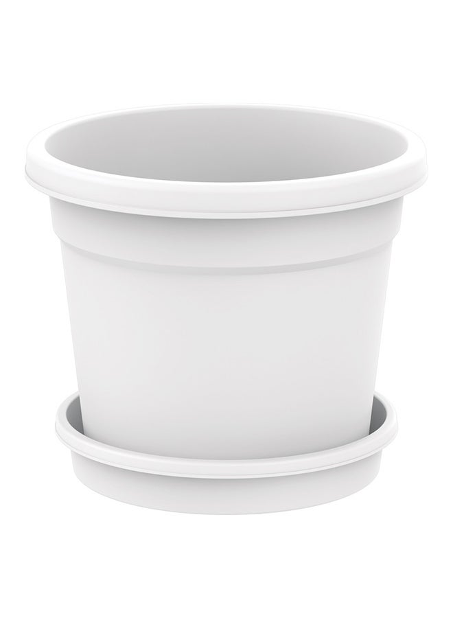 Cosmoplast 14" Flower Pot 38 x H 34 cm Plastic Round (White) White  - Image 1