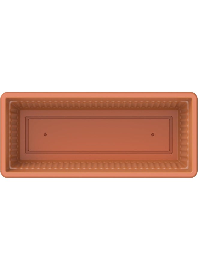 Cosmoplast Plastic Rectangular Planters With Tray 61x22 cm Terracotta  - Image 3