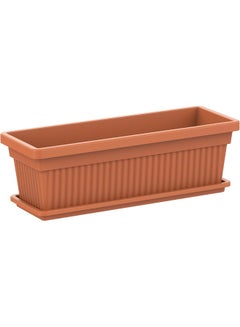 Plastic Rectangular Planters With Tray 61x22 cm Terracotta - pnsku/N47038756A/45/_/1728979724/06053d5e-12b4-4db8-aa5e-8ab62544982d