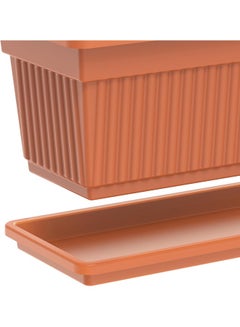 Plastic Rectangular Planters With Tray 61x22 cm Terracotta - pnsku/N47038756A/45/_/1728979724/92114e8d-a279-403c-9cf4-24f0501dd535