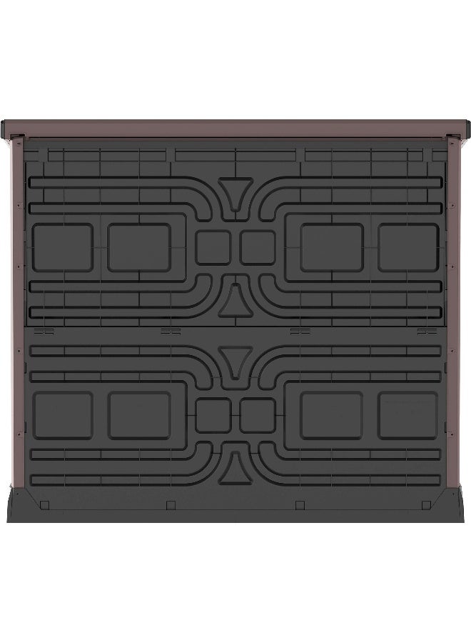 Cosmoplast 1200L Cedargrain Outdoor Garden Storage Shed With Flat Lid (Dark Brown) Dark Brown 1200.0Liters  - Image 5