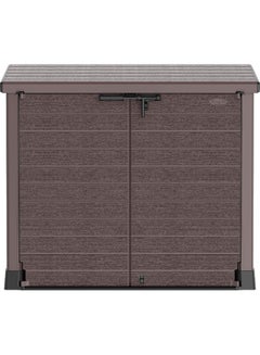 Cosmoplast 1200L Cedargrain Outdoor Garden Storage Shed With Flat Lid (Dark Brown) Dark Brown 1200.0Liters  - Image 2