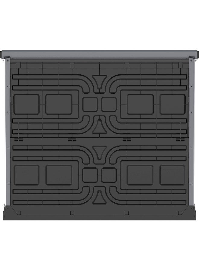 Cosmoplast 1200L Cedargrain Outdoor Garden Storage Shed With Flat Lid (Dark Grey) Dark Grey 1200.0Liters  - Image 3