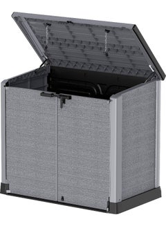 Cosmoplast 1200L Cedargrain Outdoor Garden Storage Shed With Flat Lid (Dark Grey) Dark Grey 1200.0Liters  - Image 5