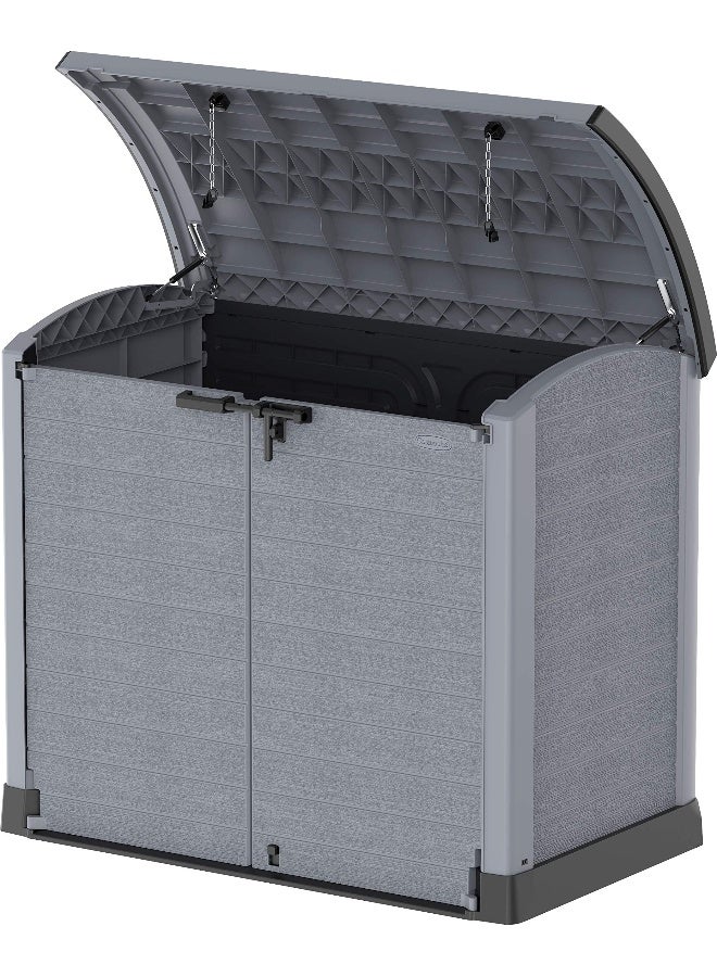 1200L Cedargrain Outdoor Garden Storage Shed With Arched Lid (Dark Grey) Dark Grey 1200.0Liters - pnsku/N47040469A/45/_/1727247259/d9d68b50-f83f-4d8f-b6c2-413488ba2235