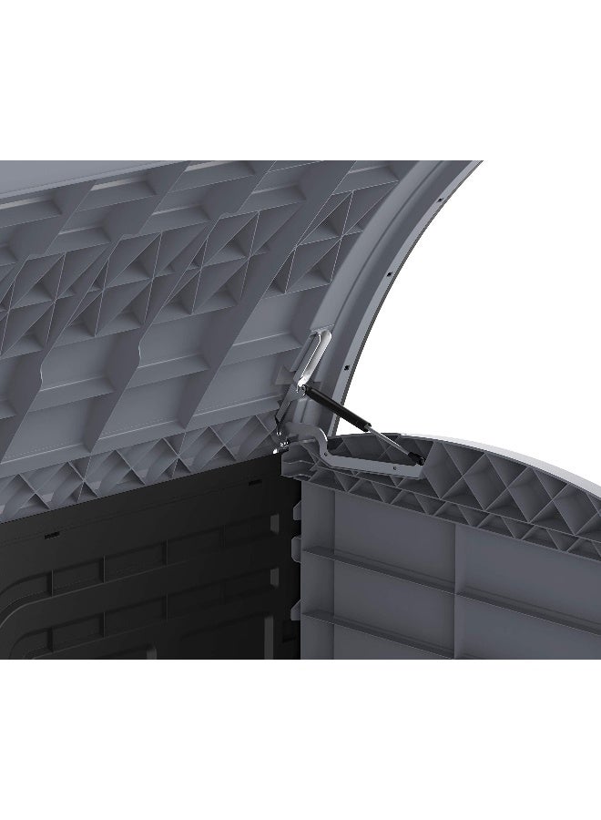 Cosmoplast 1200L Cedargrain Outdoor Garden Storage Shed With Arched Lid (Dark Grey) Dark Grey 1200.0Liters  - Image 4