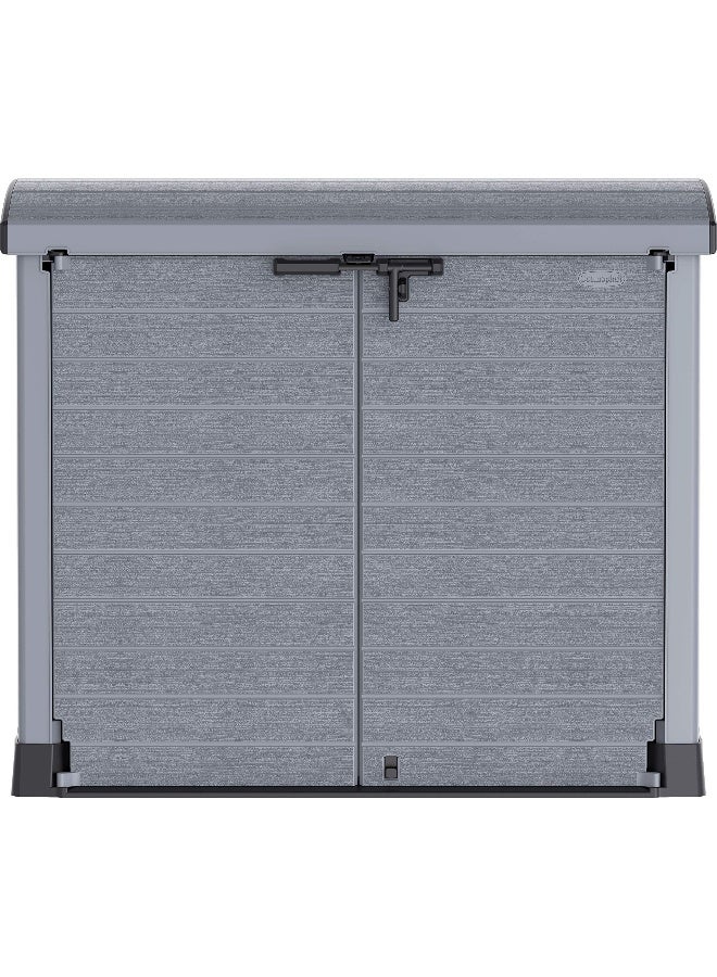 Cosmoplast 1200L Cedargrain Outdoor Garden Storage Shed With Arched Lid (Dark Grey) Dark Grey 1200.0Liters  - Image 2