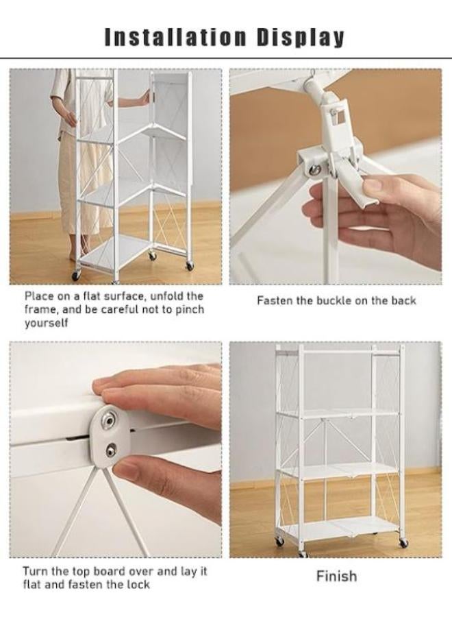 Generic - 4-Layer Kitchen Storage Racks White 127 x 70 x 34cm - Image 1