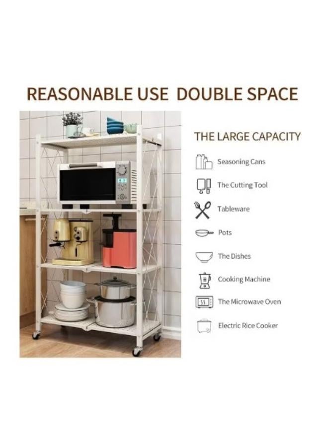 Generic - 4-Layer Kitchen Storage Racks White 127 x 70 x 34cm - Image 1