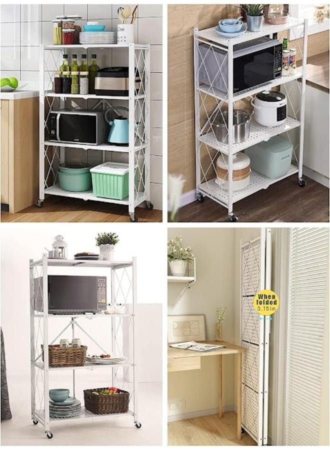 Generic - 4-Layer Kitchen Storage Racks White 127 x 70 x 34cm - Image 1