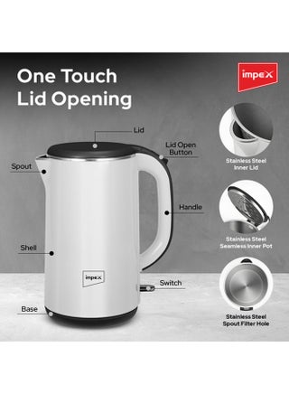 غلاية كهربائية تعمل بالبخار 2002 2 L 1500 W 8906126680510 أبيض - view 4