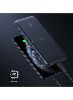 أوكي بطارية متنقلة لاسلكية ستاند مدمج PD USB-C 18 واط WL02 بسعة 10000 mAh أسود  - Image 3