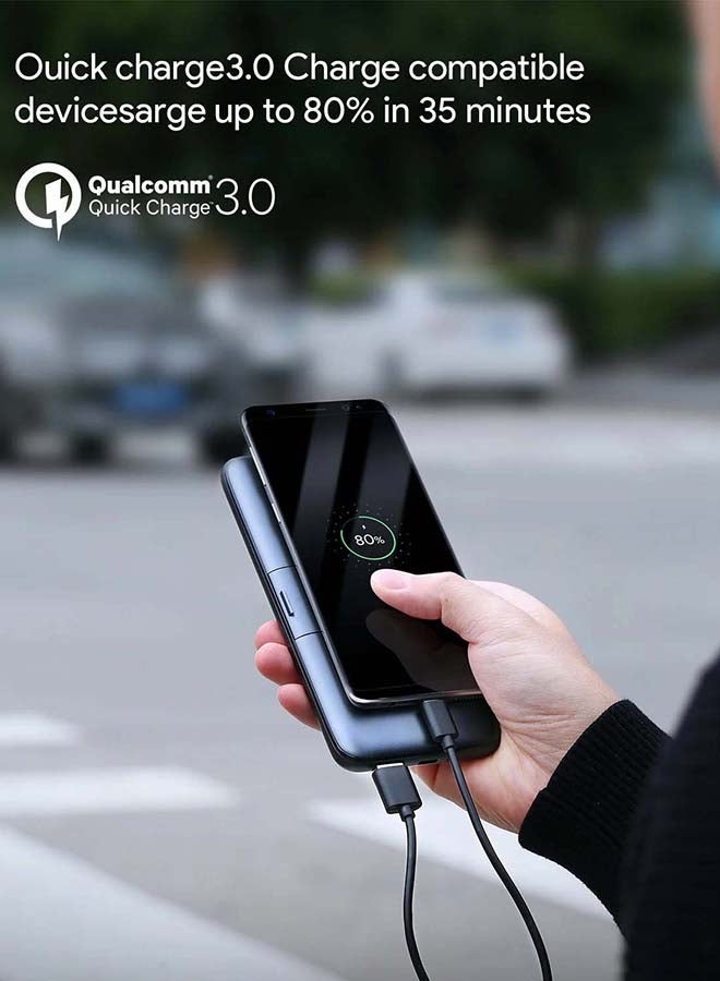أوكي بطارية متنقلة لاسلكية ستاند مدمج PD USB-C 18 واط WL02 بسعة 10000 mAh أسود  - Image 4