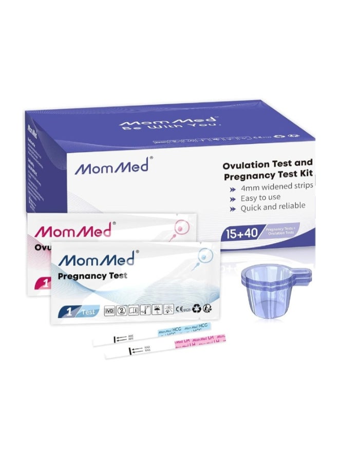 Ovulation Test Kit And Pregnancy Test Kit (40+15) With 55 Urine Cups - pnsku/N47111748A/45/_/1741067095/91f46224-124a-4e75-bf81-e9df29ffd39e