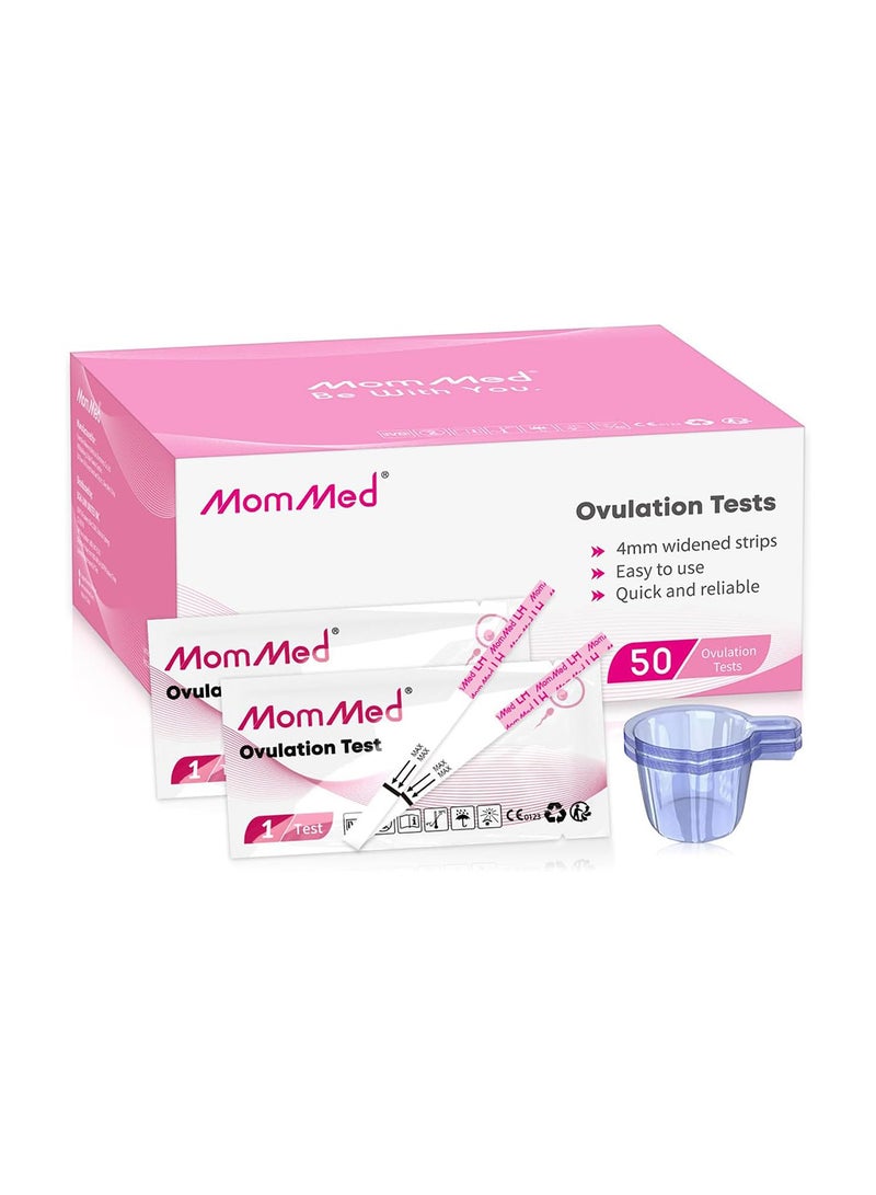 MomMed 50 LH Ovulation Predictor Kit with Free 50 Collection Cups - Image 1