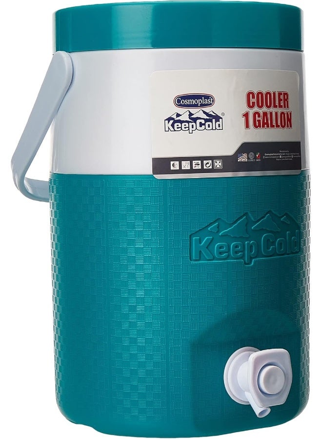 Cosmoplast Mfkcxx002Ta Keep Cold Plastic Insulated Water Cooler 1 Gallon - Teal, 4 Litres Green 21 x 29cm  - Image 1