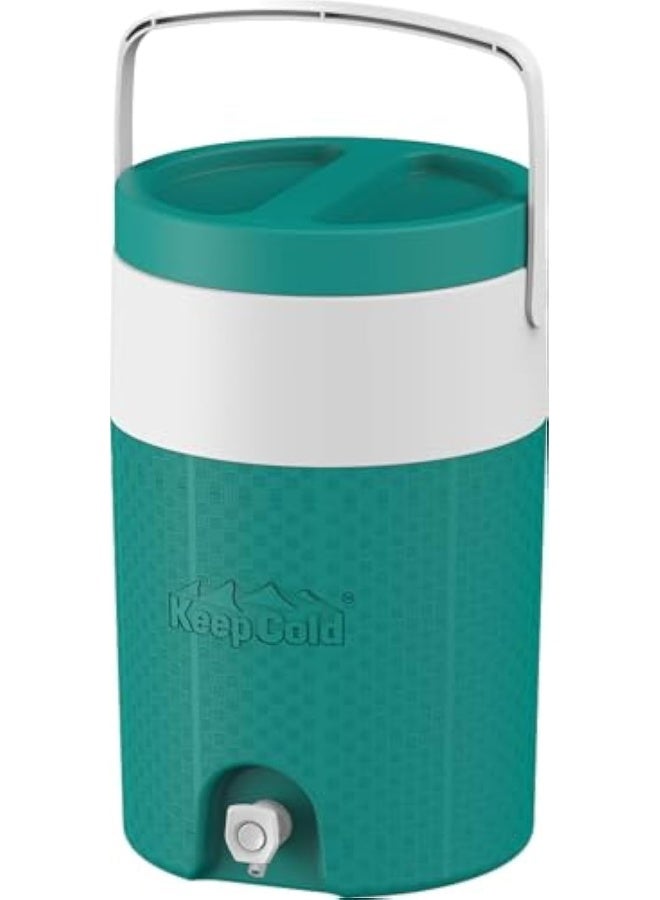 Cosmoplast Keep Cold Plastic Insulated Water Cooler 2 Gallon 9 Liters Teal 26 x 36cm  - Image 1