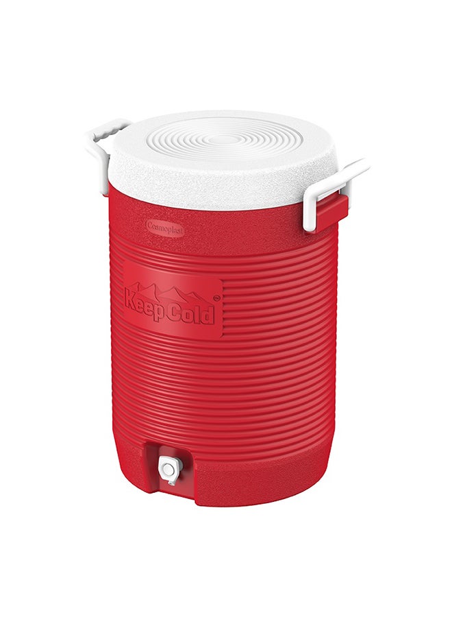 Cosmoplast Keep Cold Plastic Insulated Water Cooler Red 30 x 43cm  - Image 1