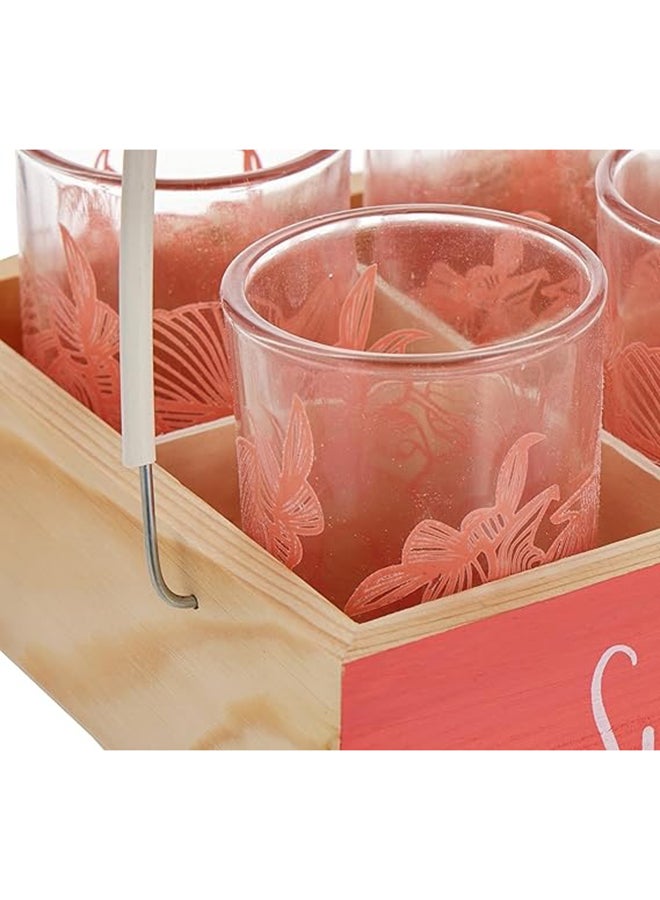 Cuisine Art 9-Piece Wooden Entertaining Serving Set Caddy And Individual Serving Glasses And Spoons Multicolour 14.2cm - Image 5