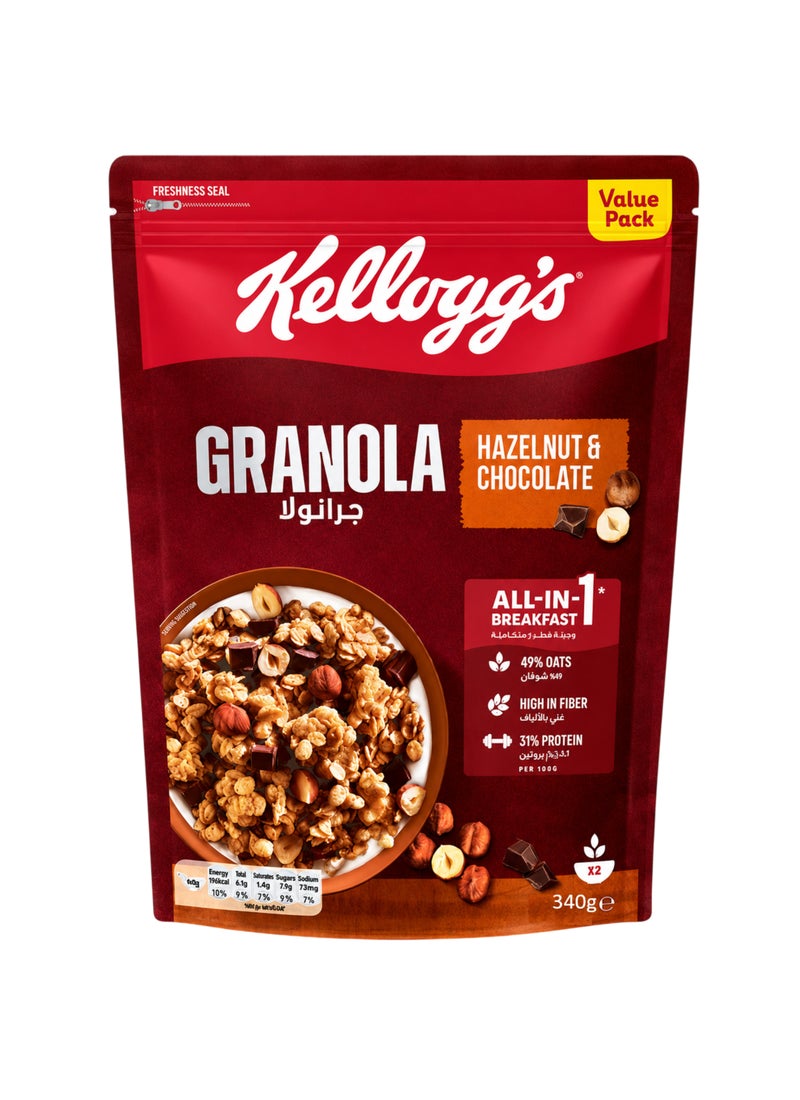 Kellogg's Crunchy Granola Chocolate And Hazelnuts 340grams - Image 1