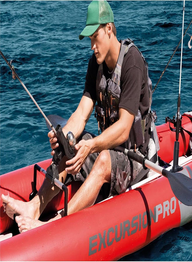 INTEX - INTEX Excursion Pro Inflatable Kayak Series: Includes Deluxe 86in Kayak Paddles and High-Output Pump – SuperTough PVC – Adjustable Bucket Seat – Fishing Rod Holders – Grab Handles - Image 1