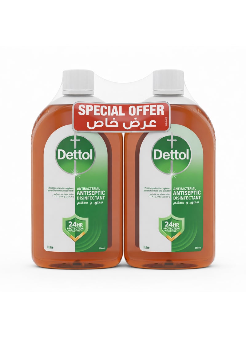 Anti Bacterial Antiseptic Disinfectant Liquid, Pack Of 2 Multicolour 1000ml