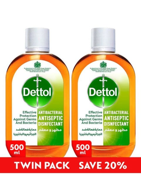 Antiseptic Antibacterial Disinfectant Liquid Pack Of 2 Multicolour 500ml