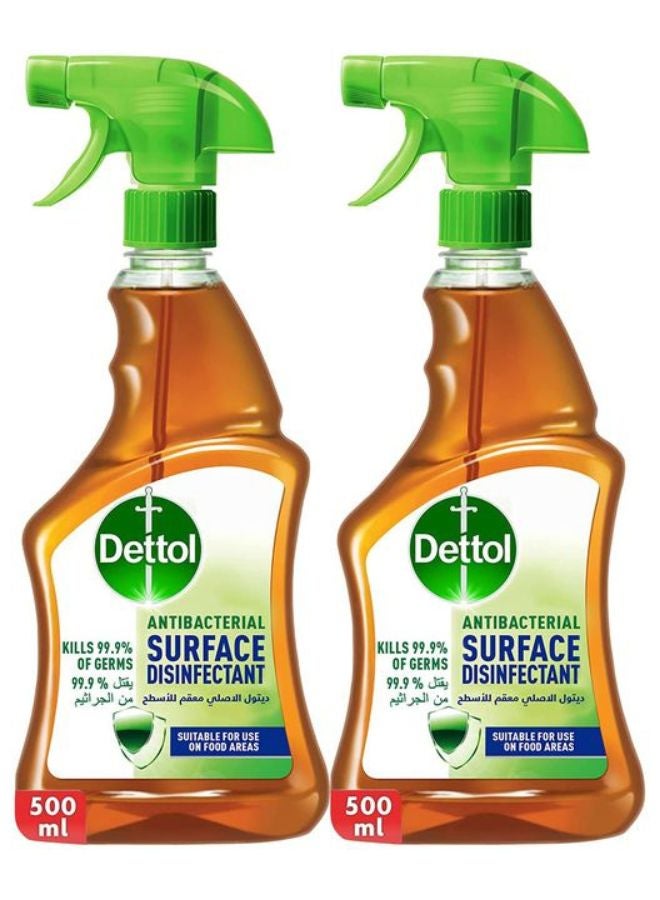 Dettol Original Anti-Bacterial Surface Disinfectant Liquid Trigger Pack Of 2 Multicolour 500ml  - Image 1