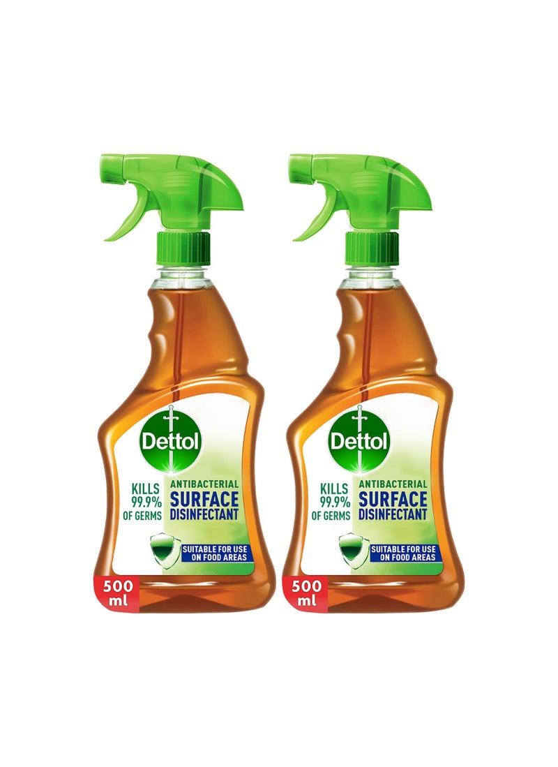 Dettol Original Anti-Bacterial Surface Disinfectant Liquid Trigger Pack Of 2 Multicolour 500ml  - Image 1