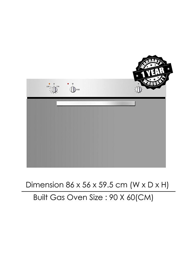 Bompani - Italian-Made Built Gas Oven - 90X60 Cm With Front Knob Control, Mechanical Timer, Gas Static Oven With 3 Programs, Flame Failure Device, Rotisserie, Grill, And Safety Features - 1-Year Warranty 100 L 0 W BO243YG Stainless Steel - Image 1