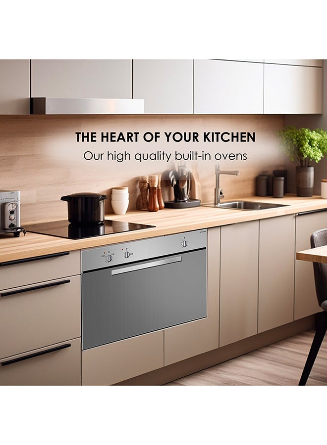 Bompani - Italian-Made Built Gas Oven - 90X60 Cm With Front Knob Control, Mechanical Timer, Gas Static Oven With 3 Programs, Flame Failure Device, Rotisserie, Grill, And Safety Features - 1-Year Warranty 100 L 0 W BO243YG Stainless Steel - Image 1