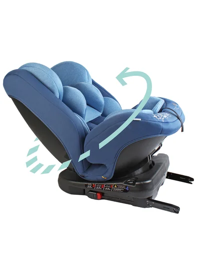 Moon Rover 360° Baby Car Seat – Group 0+/1/2/3 Convertible Travel Seat (0m–12y), Rear Facing 0–12m, Forward Facing 9m–12y, Safety Harness – Blue