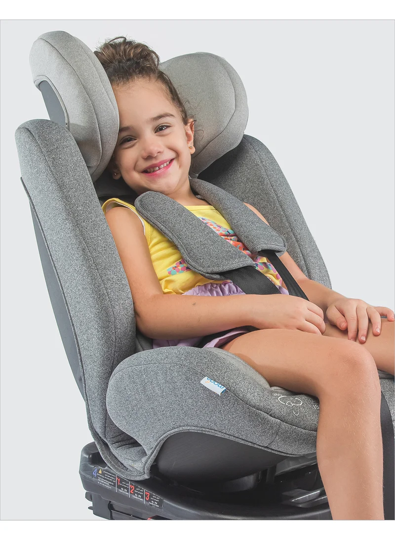 مون Rover 360° Baby Car Seat – Group 0+/1/2/3 Convertible Travel Seat (0m–12y), Rear Facing 0–12m, Forward Facing 9m–12y, Safety Harness – Brown