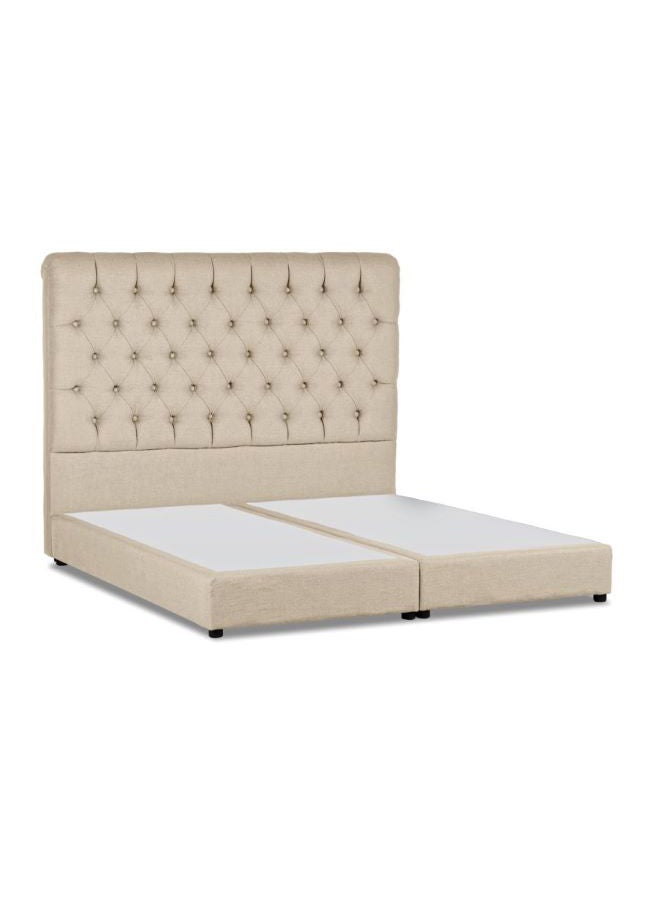 REGAL IN HOUSE Lujin Linen Bed Frame Light Beige 200x90cm  - Image 3