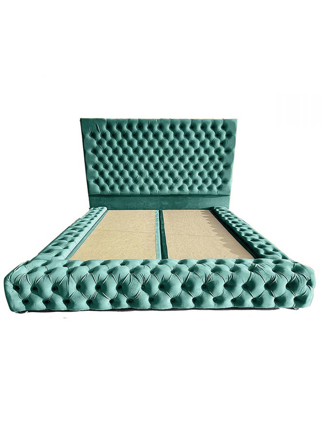 REGAL IN HOUSE Valencia Velvet Bed Frame Turquoise 200x180cm  - Image 1