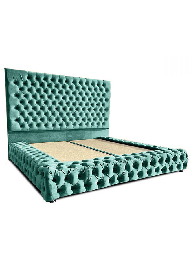 REGAL IN HOUSE Valencia Velvet Bed Frame Turquoise 200x180cm  - Image 2