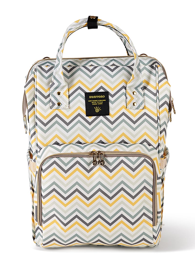 ليتيل ستوري سرير أطفال قابل للطي وساحة لعب، عربة أطفال ايكو لايت، حقيبة حفاضات متعددة الوظائف، مرتبة في الطابق الثاني، منظمات مخصصة، محطة تغيير قابلة للفصل، عجلات، حقيبة حمل، 0-36 شهر، أصفر مموج - Image 4