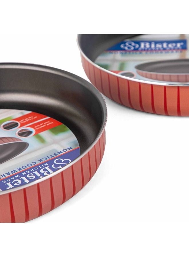 Bister Round Baking Pan 38 cm Black/Red – Non-Stick Coated Metal Bakeware with Ribbed Exterior & Flat Bottom, 2.5 mm Thickness, Oven-Safe Cake Pan Red & Black 38.0cm - Image 3