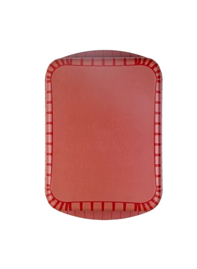 Bister Rectangle Baking Oven Tray 25x5.5cm Black/Red – Non-Stick Coated Metal Bakeware with Ribbed Exterior & Flat Bottom, High-Quality Oven-Safe Roasting Pan Red & Black 25cm - Image 5