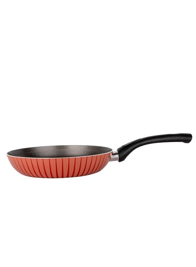 Bister Nonstick Frying Pan 28cm - Red & Black Flat Bottom Fry Pan Suitable for Induction, Halogen Oven & Gas Stove, High-Quality Cookware with Ergonomic Handle Red 28.0cm - Image 2