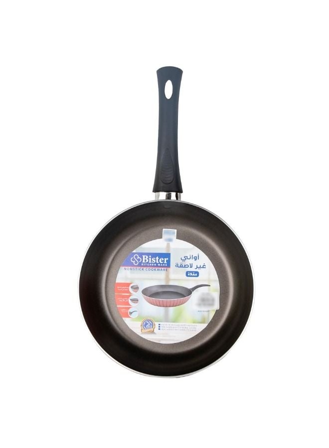 Bister Nonstick Frying Pan 30cm – Red & Black Flat Bottom Fry Pan for Induction, Halogen & Gas Stoves Red 30.0cm - Image 3